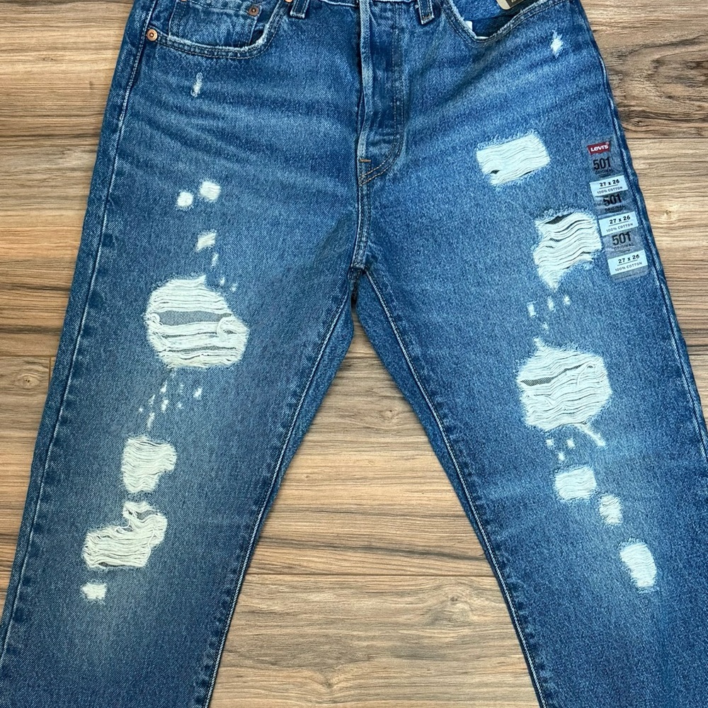 Levi's Men's Blue Distressed Jeans